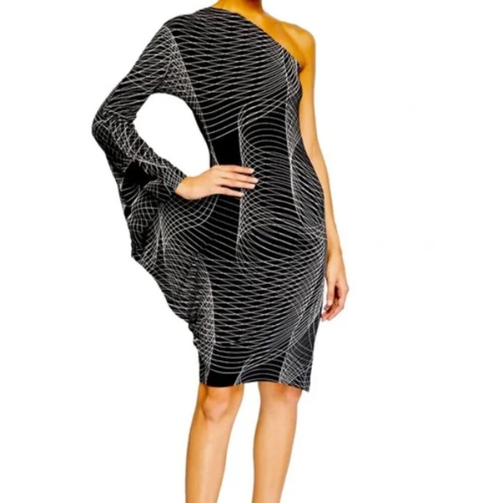 NWT Norma Kamali Modern Sculpture One-Shoulder Bodycon Dress